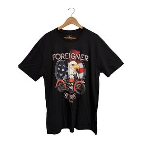 The Thread Shop Foreigner T-Shirt Mens XL Black Sturgis‎ Buffalo Chip 2018 Rock